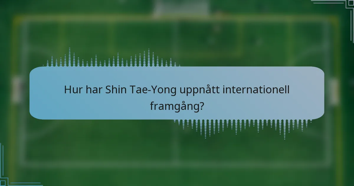 Hur har Shin Tae-Yong uppnått internationell framgång?