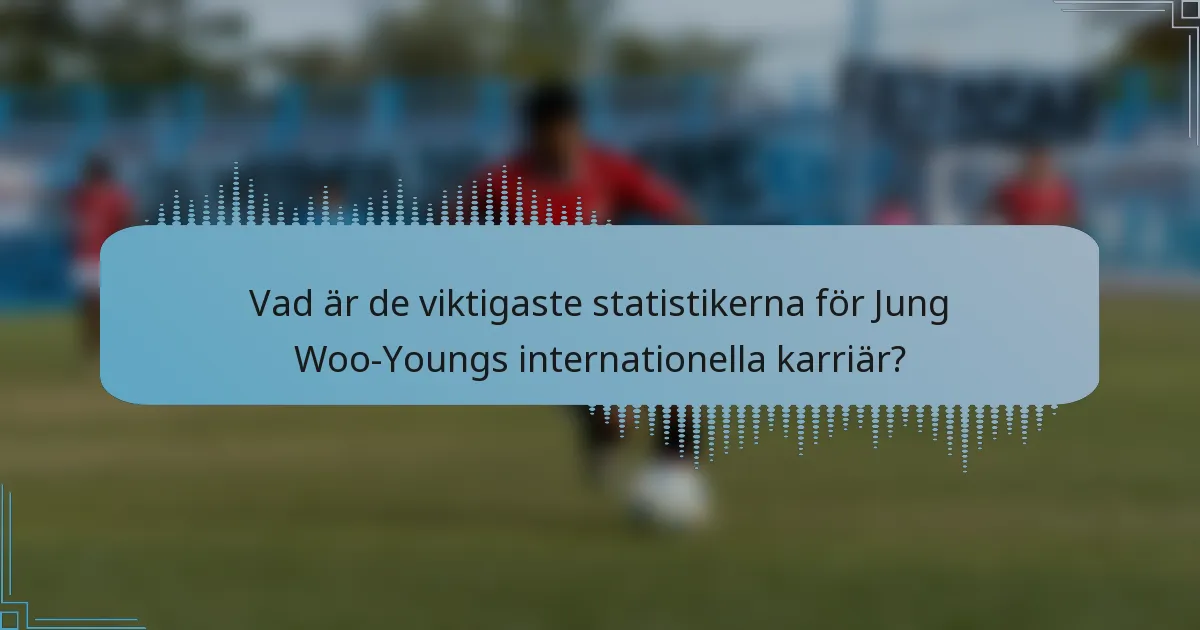 Vad är de viktigaste statistikerna för Jung Woo-Youngs internationella karriär?