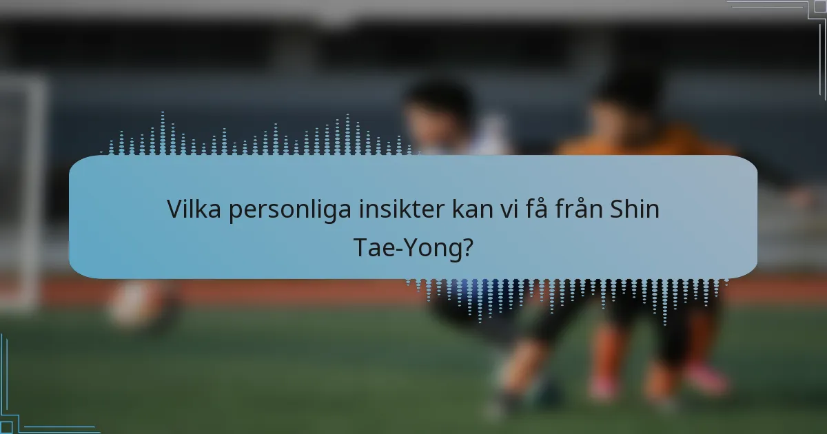 Vilka personliga insikter kan vi få från Shin Tae-Yong?