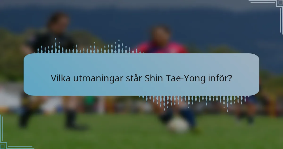 Vilka utmaningar står Shin Tae-Yong inför?